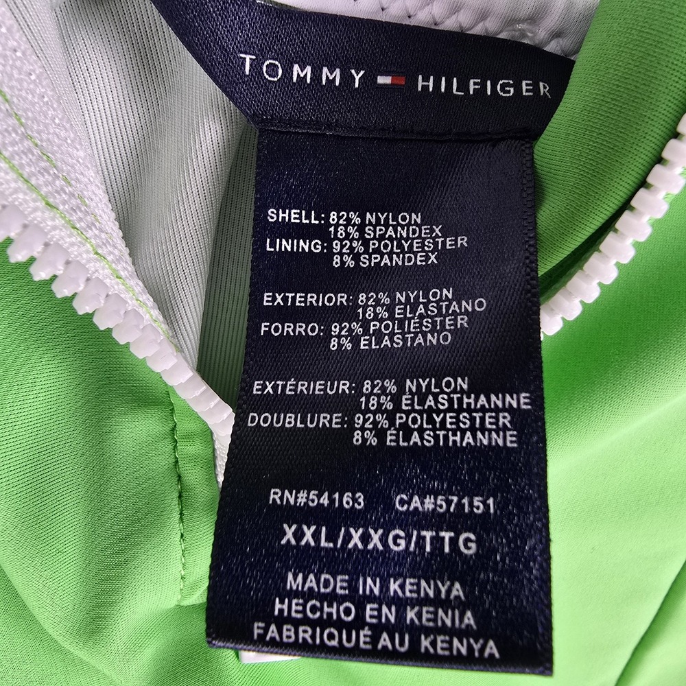 Tommy Hilfiger Swimsuit Womens 2XL Green White One Piece Zip Front UPF 50+ New - Picture 4 of 14
